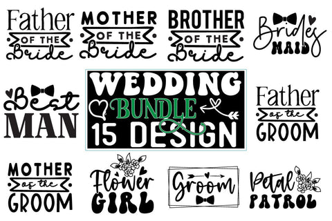 Wedding Party SVG Bundle SVG CraftingStudio 