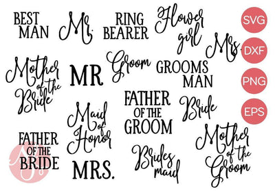 Wedding Party Titles SVG So Fontsy Design Shop