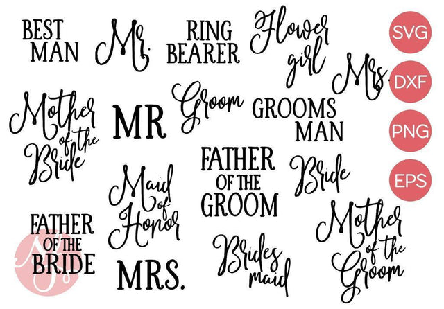 Wedding Party Titles SVG So Fontsy Design Shop