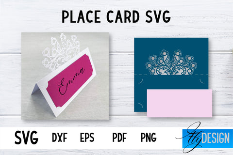 Wedding Place Card SVG Bundle | Lace Place SVG Card | Wedding SVG SVG Fly Design 