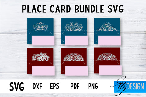 Wedding Place Card SVG Bundle | Lace Place SVG Card | Wedding SVG SVG Fly Design 