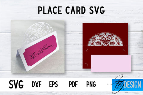 Wedding Place Card SVG Bundle | Lace Place SVG Card | Wedding SVG SVG Fly Design 