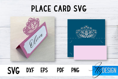 Wedding Place Card SVG | Lace Place SVG Card | Wedding SVG SVG Fly Design 