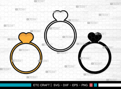 Wedding Ring Icons Color, Wedding Ring Svg, Ring Svg, Wedding Rings, Diamond Ring, Wedding Ring Bundle, Icon Bundle, Svg Cut File, Dxf, Eps, Png, SVG ETC Craft 