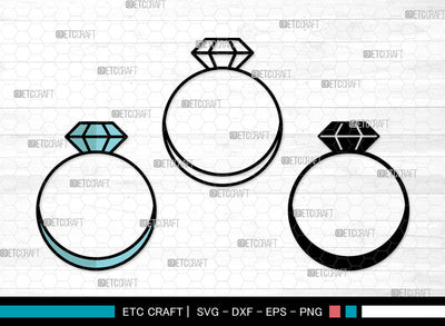 Wedding Ring Icons Color, Wedding Ring Svg, Ring Svg, Wedding Rings, Diamond Ring, Wedding Ring Bundle, Icon Bundle, Svg Cut File, Dxf, Eps, Png, SVG ETC Craft 