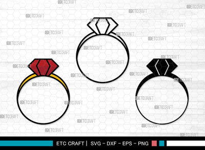 Wedding Ring Icons Color, Wedding Ring Svg, Ring Svg, Wedding Rings, Diamond Ring, Wedding Ring Bundle, Icon Bundle, Svg Cut File, Dxf, Eps, Png, SVG ETC Craft 