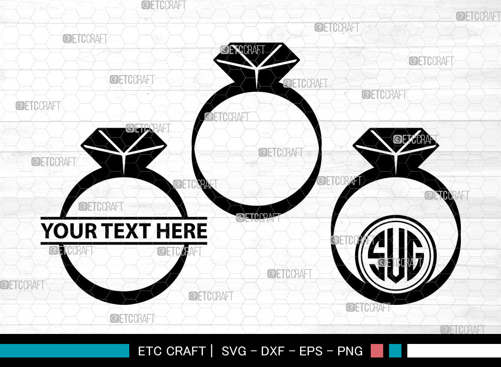 Wedding Ring Icons Monogram, Wedding Ring Svg, Ring Svg, Wedding Rings ...