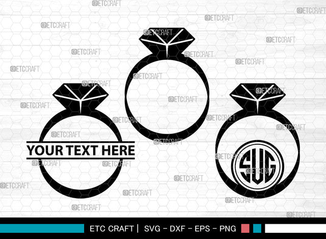 Wedding Ring Icons Monogram, Wedding Ring Svg, Ring Svg, Wedding Rings, Diamond Ring, Wedding Ring Monogram, Icon Monogram, Svg Cut File, Dxf, Eps, Png, SVG ETC Craft 
