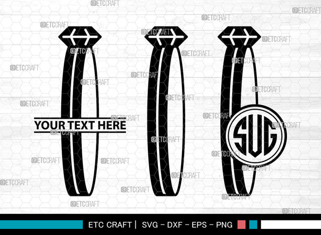 Wedding Ring Icons Monogram, Wedding Ring Svg, Ring Svg, Wedding Rings, Diamond Ring, Wedding Ring Monogram, Icon Monogram, Svg Cut File, Dxf, Eps, Png, SVG ETC Craft 