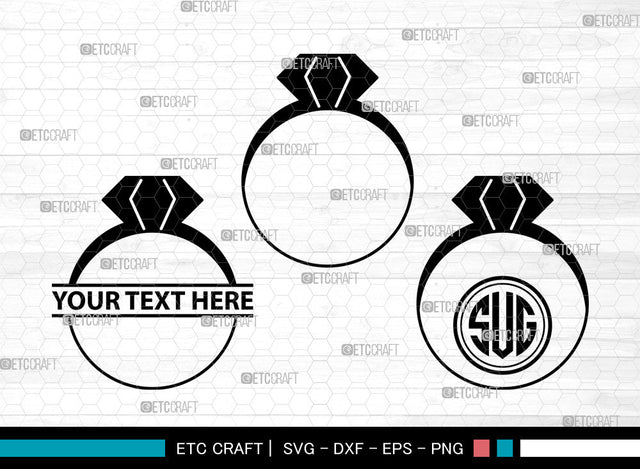 Wedding Ring Icons Monogram, Wedding Ring Svg, Ring Svg, Wedding Rings, Diamond Ring, Wedding Ring Monogram, Icon Monogram, Svg Cut File, Dxf, Eps, Png, SVG ETC Craft 