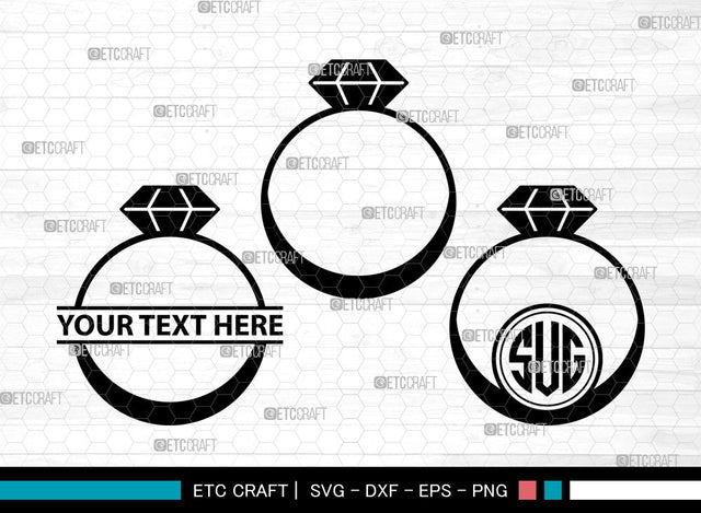 Wedding Ring Icons Monogram, Wedding Ring Svg, Ring Svg, Wedding Rings, Diamond Ring, Wedding Ring Monogram, Icon Monogram, Svg Cut File, Dxf, Eps, Png, SVG ETC Craft 