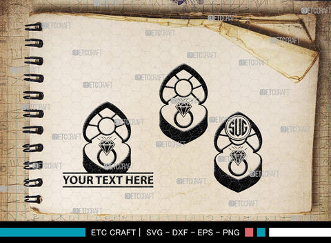 Wedding Ring Monogram, Wedding Ring Silhouette, Diamond Ring SVG, Ring Svg, Engagement Ring Svg, SB00220 SVG ETC Craft 