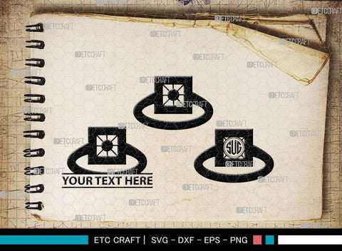 Wedding Ring Monogram, Wedding Ring Silhouette, Diamond Ring SVG, Ring Svg, Engagement Ring Svg, SB00220 SVG ETC Craft 