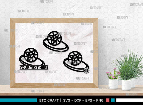 Wedding Ring Monogram, Wedding Ring Silhouette, Diamond Ring SVG, Ring Svg, Engagement Ring Svg, SB00220 SVG ETC Craft 