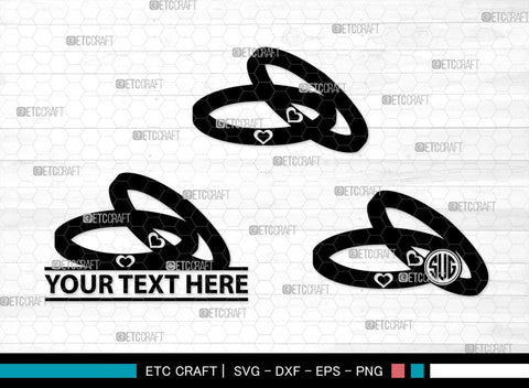 Wedding Ring Monogram, Wedding Ring Silhouette, Diamond Ring SVG, Ring Svg, Engagement Ring Svg, SB00220 SVG ETC Craft 