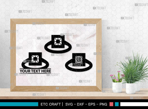 Wedding Ring Monogram, Wedding Ring Silhouette, Diamond Ring SVG, Ring Svg, Engagement Ring Svg, SB00220 SVG ETC Craft 