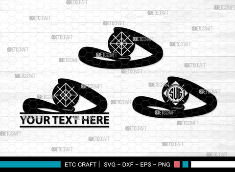 Wedding Ring Monogram, Wedding Ring Silhouette, Diamond Ring SVG, Ring Svg, Engagement Ring Svg, SB00220 SVG ETC Craft 