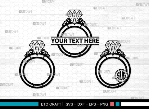 Wedding Ring Monogram, Wedding Ring Silhouette, Diamond Ring SVG, Ring Svg, Engagement Ring Svg, SB00220 SVG ETC Craft 