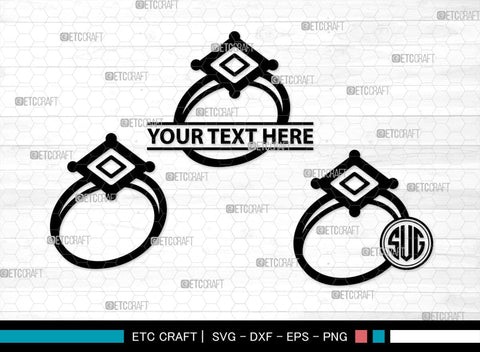 Wedding Ring Monogram, Wedding Ring Silhouette, Diamond Ring SVG, Ring Svg, Engagement Ring Svg, SB00220 SVG ETC Craft 