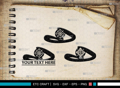 Wedding Ring Monogram, Wedding Ring Silhouette, Diamond Ring SVG, Ring Svg, Engagement Ring Svg, SB00220 SVG ETC Craft 