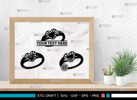 Wedding Ring Monogram, Wedding Ring Silhouette, Diamond Ring SVG, Ring Svg, Engagement Ring Svg, SB00220 SVG ETC Craft 