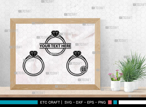 Wedding Ring Monogram, Wedding Ring Silhouette, Diamond Ring SVG, Ring Svg, Engagement Ring Svg, SB00220 SVG ETC Craft 