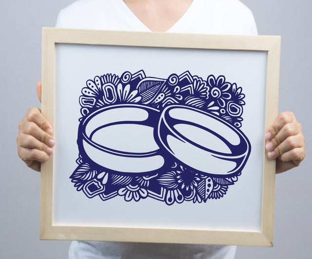 Wedding Ring Sign Board SVG Johan Ru designs 
