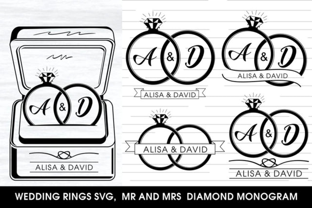 Wedding Ring SVG Bundle, Wedding Rings SVG, Wedding Ring Split Monogram SVG, Wedding Sign SVG, Wedding SVG Bundle, SVG D2PUTRI, SVG BUNDLE, SUBLIMATION BUNDLE, T SHIRT DESIGNS BUNDLE 