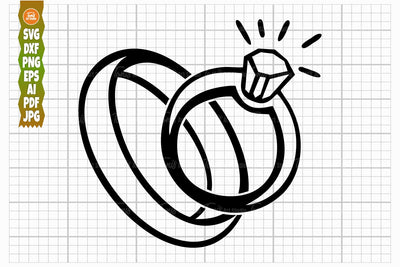 Wedding Rings Svg, Diamond Ring Svg, Mr and Mrs Svg, Ring Outline Svg SVG TonisArtStudio 