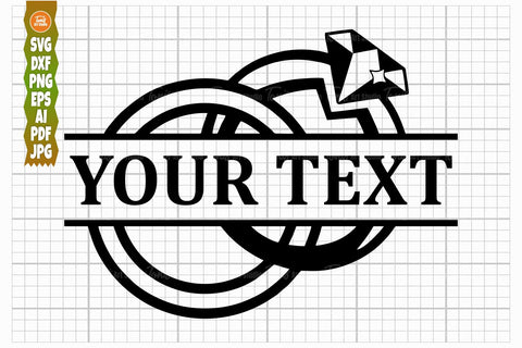 Wedding Rings SVG, Mr and Mrs Svg, Diamond Ring Monogram, Couple Svg, Engagement Svg, Monogram Frame Svg, Cricut and Silhouette Cut Files SVG TonisArtStudio 