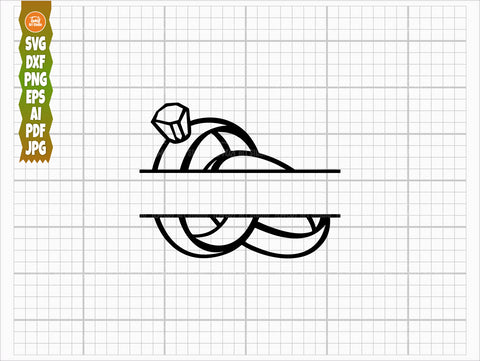 Wedding Rings SVG PNG DXF, Diamond Ring Svg, Engagement Svg, Wedding Bands Svg, Cut Files, Outline Vector, Monogram Svg, Rings Silhouette SVG TonisArtStudio 