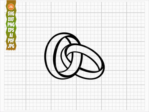 Wedding Rings SVG PNG DXF, Diamond Ring Svg, Engagement Svg, Wedding Bands Svg, Cut Files, Outline Vector, Monogram Svg, Rings Silhouette SVG TonisArtStudio 