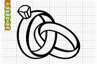 Wedding Rings - Svg, Png, Dxf, Eps, Ai - Digital Download - Cricut Files - Ring Silhouette - Vector Clipart SVG TonisArtStudio 
