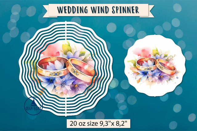 Wedding rings wind spinner Sublimation Sublimation Olga Boat Design 