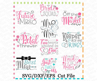 Wedding Sentiments Cut File Set Creative Appliques 
