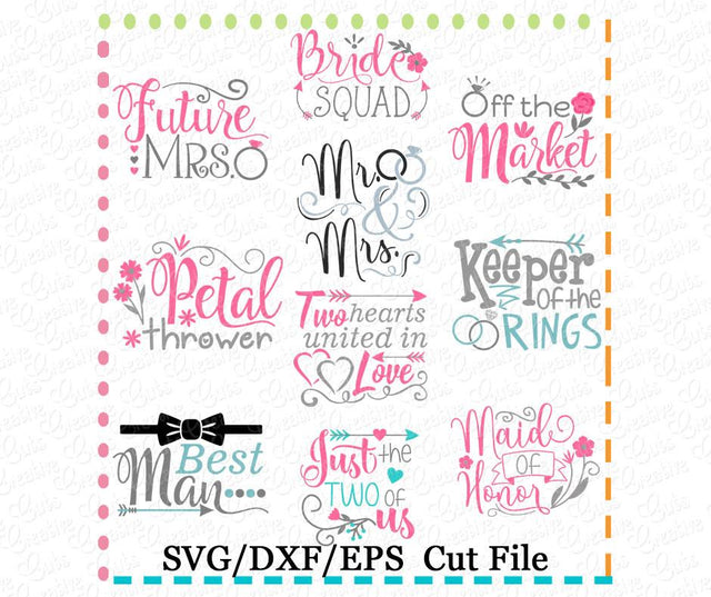 Wedding Sentiments Cut File Set Creative Appliques 