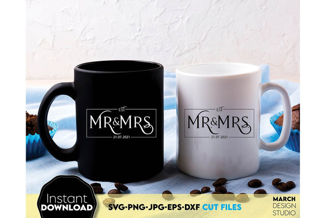 Wedding Shirts | Mr and Mrs Shirt SVG | Just Married PNG SVG March Design Studio 