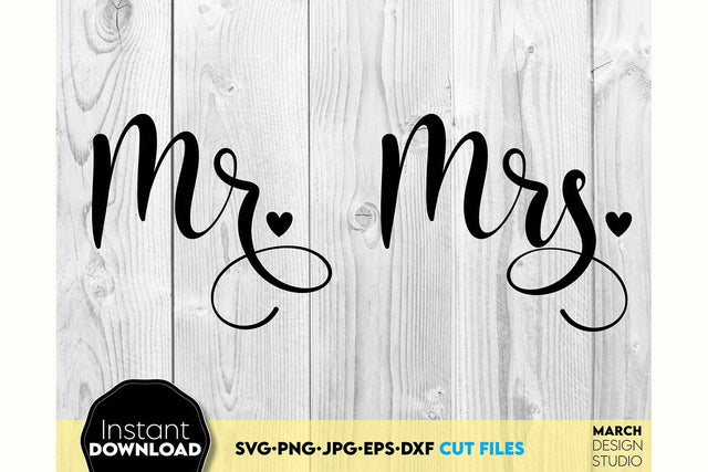 Wedding Shirts | Mr and Mrs Shirt SVG | Just Married PNG SVG March Design Studio 