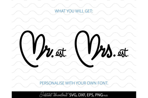 Wedding Shirts | Mr and Mrs Shirt SVG | Just Married PNG SVG March Design Studio 