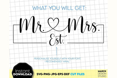 Wedding Shirts | Mr and Mrs Shirt SVG | Just Married PNG SVG March Design Studio 