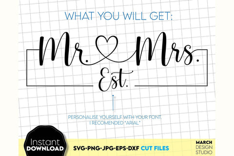 Wedding Shirts | Mr and Mrs Shirt SVG | Just Married PNG SVG March Design Studio 