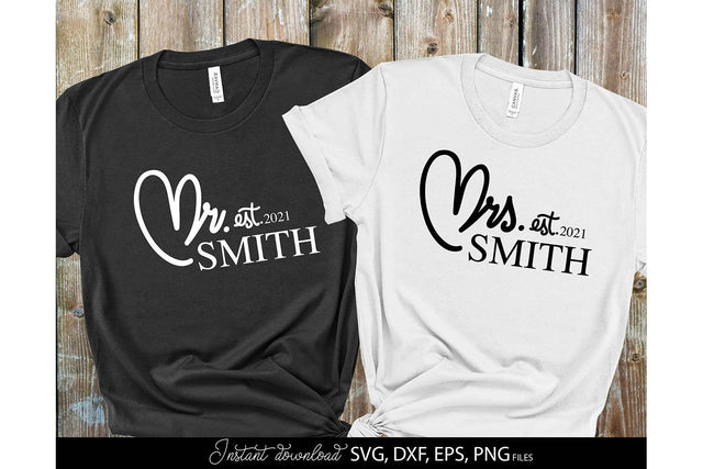 Wedding Shirts | Mr and Mrs Shirt SVG | Just Married PNG SVG March Design Studio 