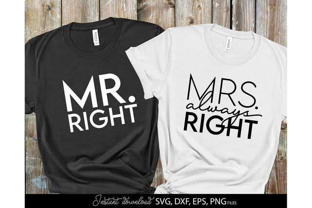 Wedding Shirts | Mr and Mrs Shirt SVG | Just Married PNG SVG March Design Studio 