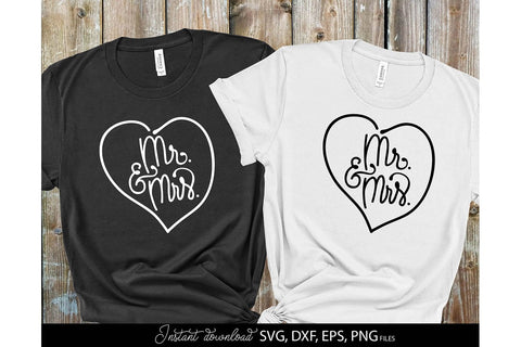 Wedding Shirts | Mr and Mrs Shirt SVG | Just Married PNG SVG March Design Studio 