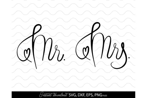 Wedding Shirts | Mr and Mrs Shirt SVG | Just Married PNG SVG March Design Studio 