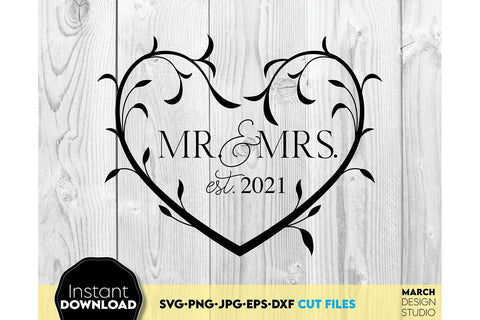 Wedding Shirts | Mr and Mrs Shirt SVG | Just Married PNG SVG March Design Studio 