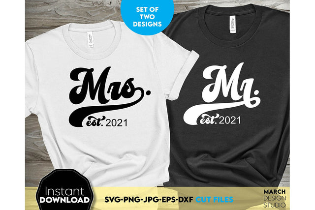 Wedding Shirts | Mr and Mrs Shirt SVG | Just Married PNG SVG March Design Studio 