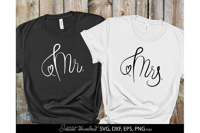 Wedding Shirts | Mr and Mrs Shirt SVG | Just Married PNG SVG March Design Studio 