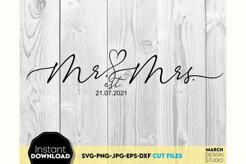 Wedding Shirts | Mr and Mrs Shirt SVG | Just Married PNG SVG March Design Studio 