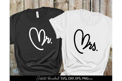 Wedding Shirts | Mr and Mrs Shirts SVG | Just Married PNG SVG March Design Studio 